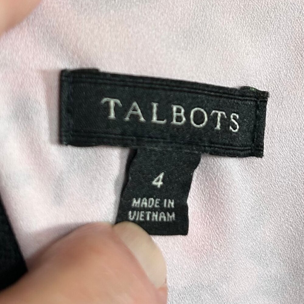 Talbots Pink Green Floral Cottagecore Short Sleeve Button-Up Dress Size 4 - Picture 5 of 11